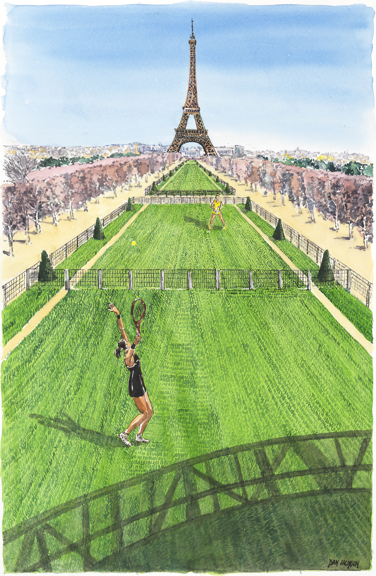 LE WIMBLEDON A PARIS (AQUARELLE 58x38 cm)