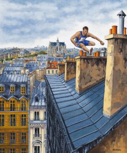 DAN JACOBSON SAUT DE HAIES HST 64x54 cm