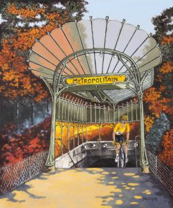 DAN JACOBSON SORTIE EN JAUNE 55x46 cm