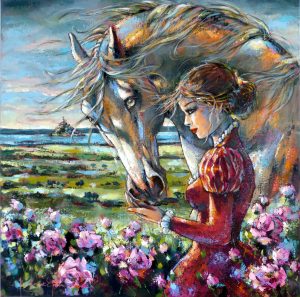 Les roses de la baie (80x80)