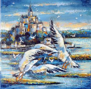 Les sternes de la baie (40x40)