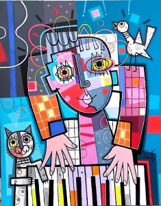 Surprenant petit pianiste (92x73cm)