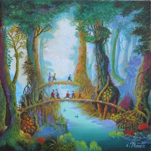 Promenade dans les bois (20x20 cm)