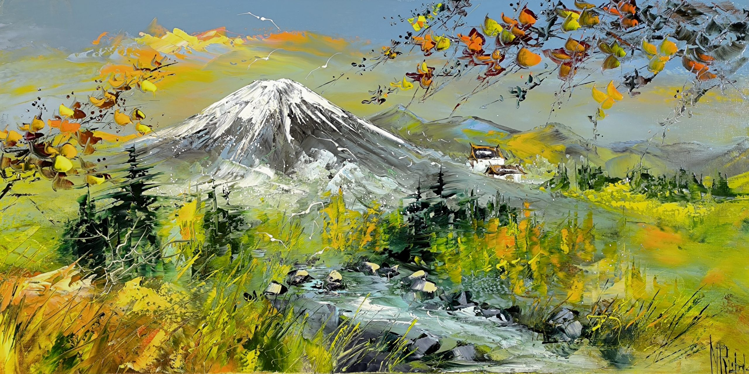 Couleurs d automne sur le FUJI (50x100 cm)