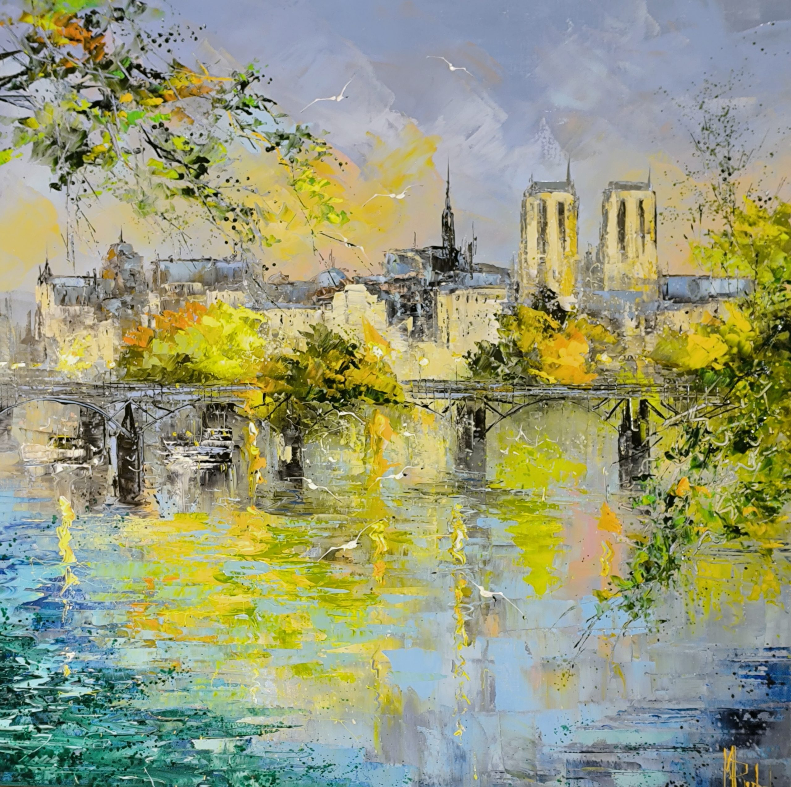 Douce journée Parisienne (80 x 80 cm)